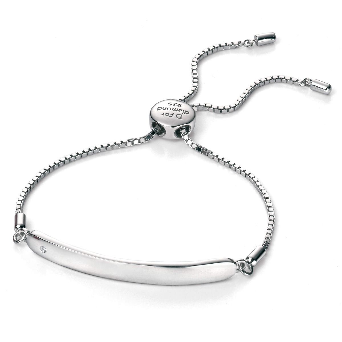 D for Diamond ID Toggle Bracelet with Real Diamond B4788