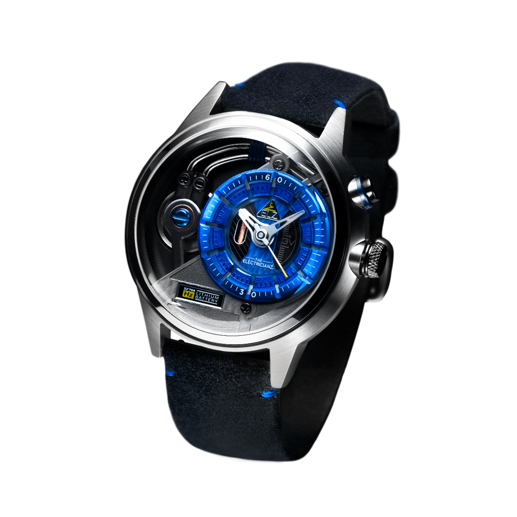 The Electricianz SteelZ The Stone Z Mens Watch with Grey Leather Strap ZZ-A3C/02