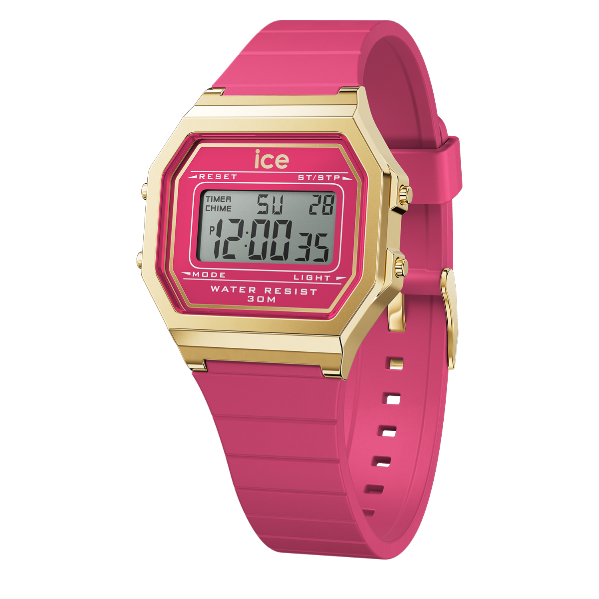 Ice Digit Retro Watch with Pink Dial and Pink Strap 022050