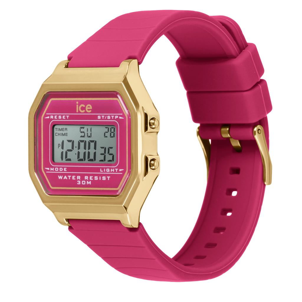 Ice Digit Retro Watch with Pink Dial and Pink Strap 022050