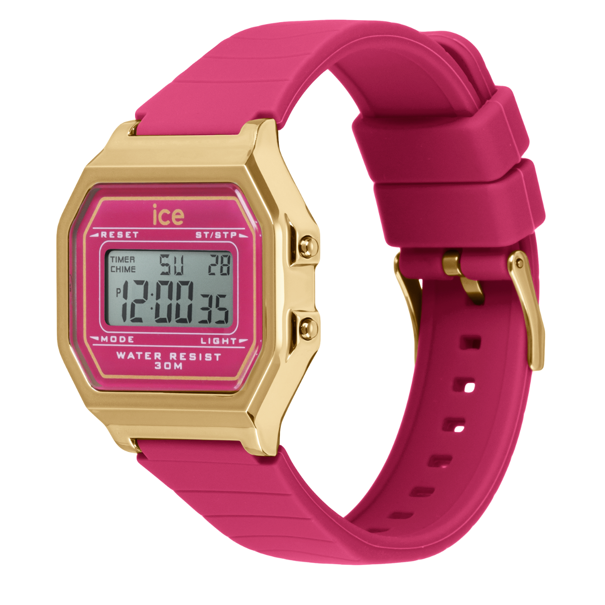 Ice Digit Retro Watch with Pink Dial and Pink Strap 022050