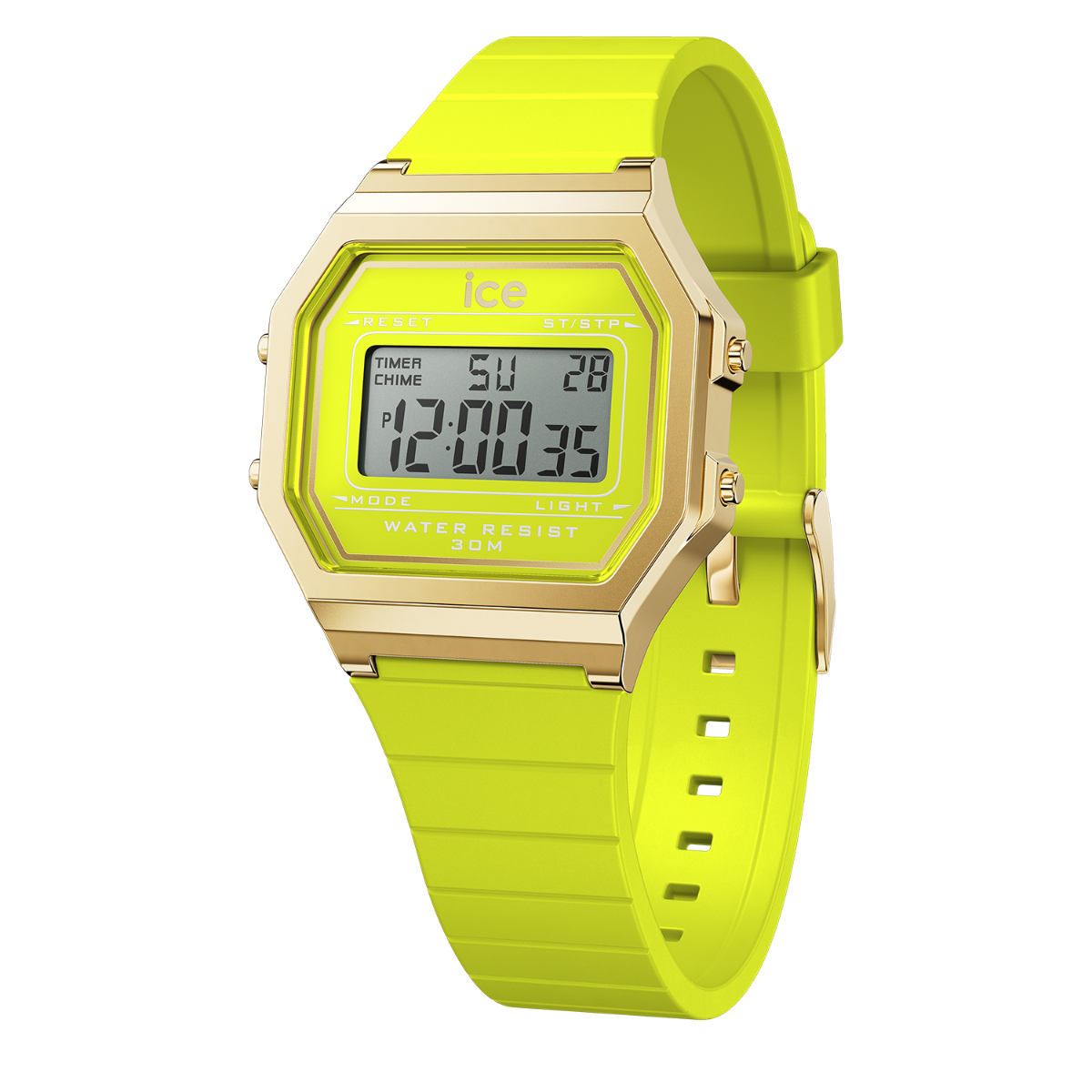 Ice Digit Retro Watch with Lime Green Dial and Lime Green Strap 022054