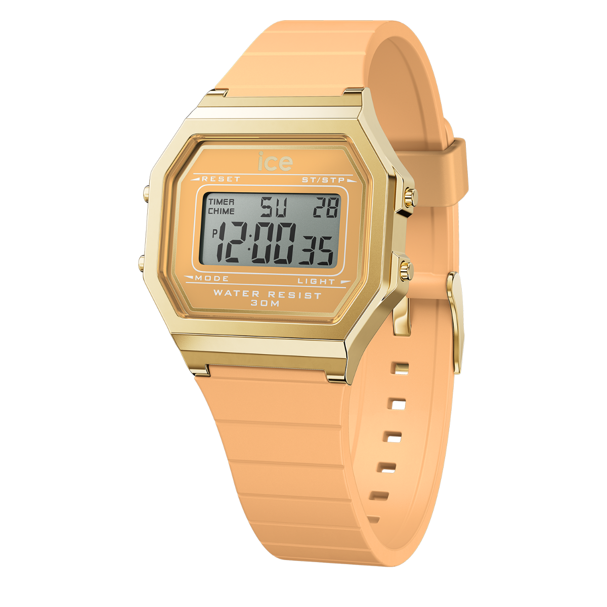Ice Digit Retro Watch with Peach Dial and Peach Strap 022057