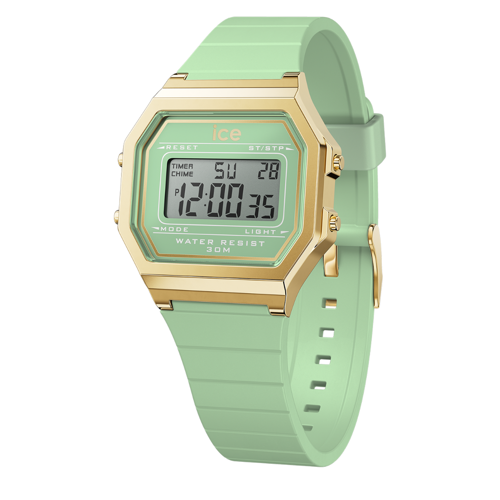Ice Digit Retro Watch with Green Dial and Green Strap 022060