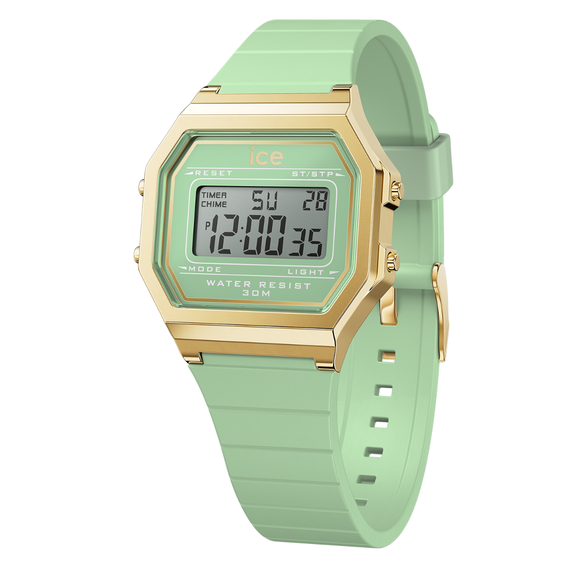 Ice Digit Retro Watch with Green Dial and Green Strap 022060