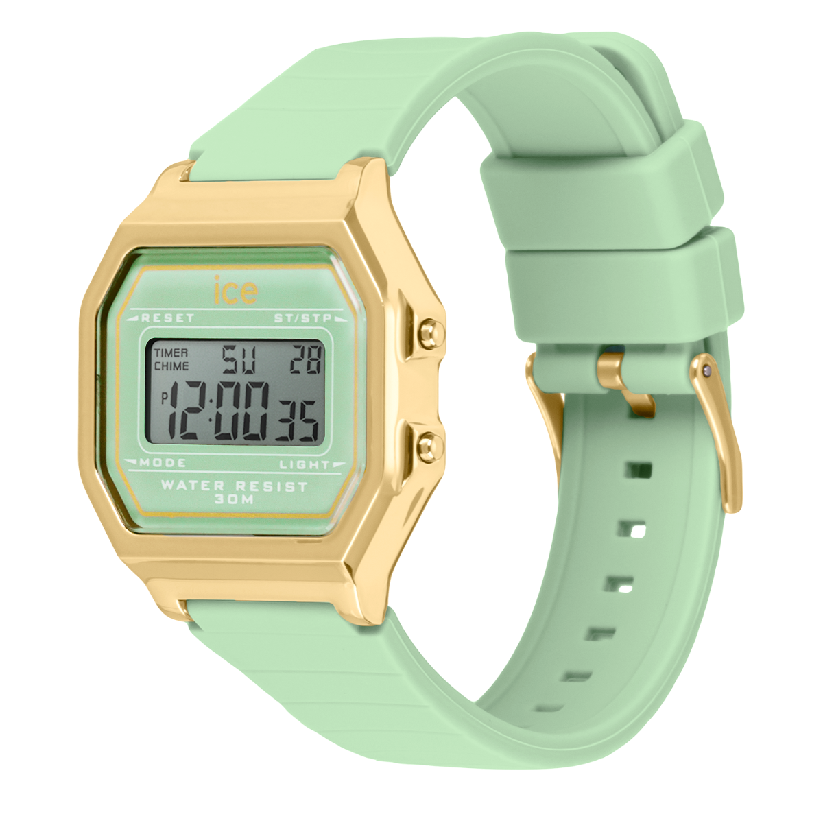 Ice Digit Retro Watch with Green Dial and Green Strap 022060