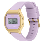 Ice Digit Retro Watch with Lilac Dial and Lilac Strap 022061