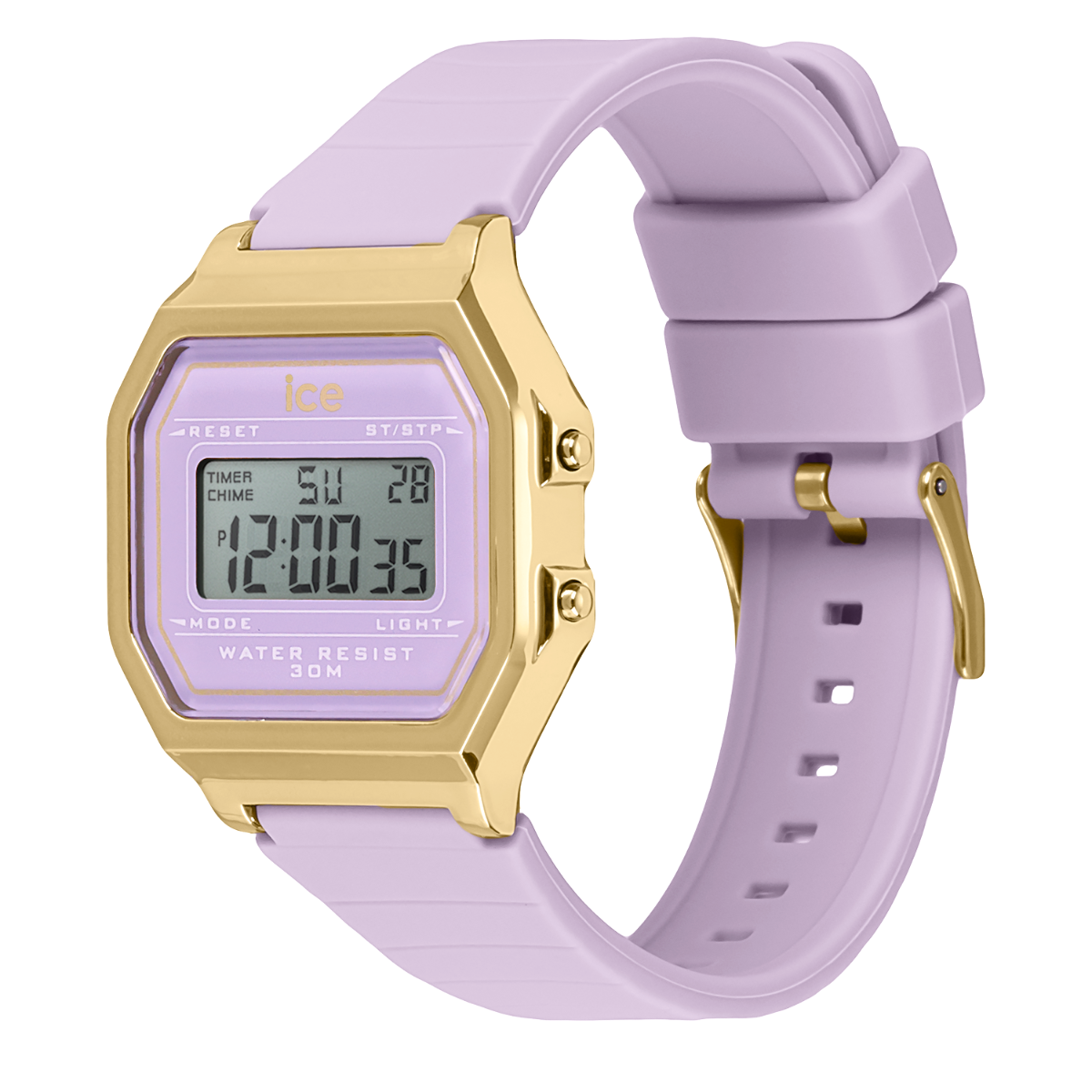 Ice Digit Retro Watch with Lilac Dial and Lilac Strap 022061