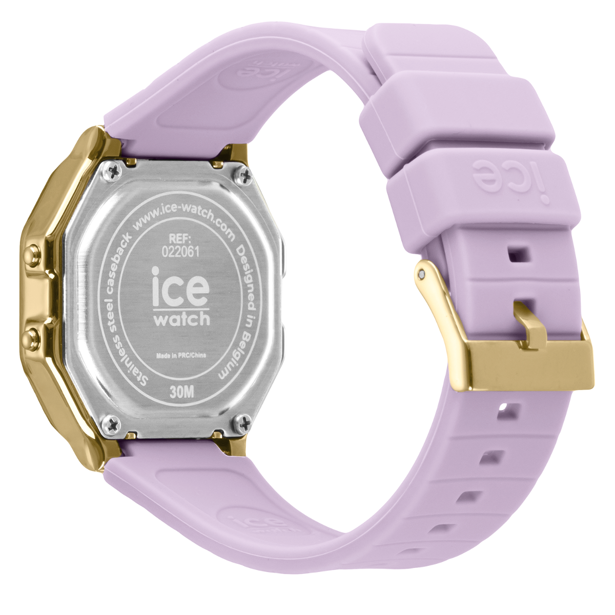 Ice Digit Retro Watch with Lilac Dial and Lilac Strap 022061
