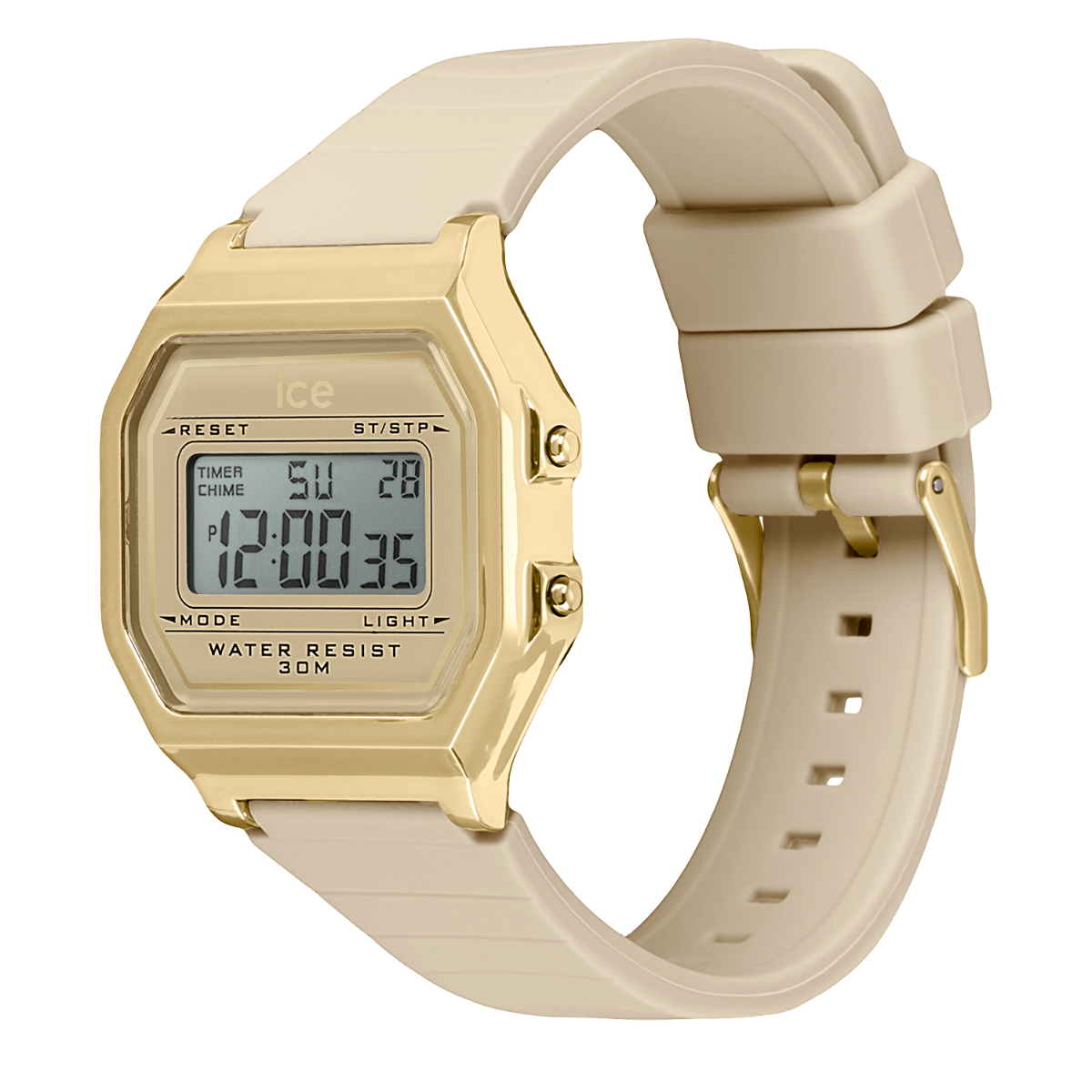Ice Digit Retro Watch with Cream Dial and Cream Strap 022062