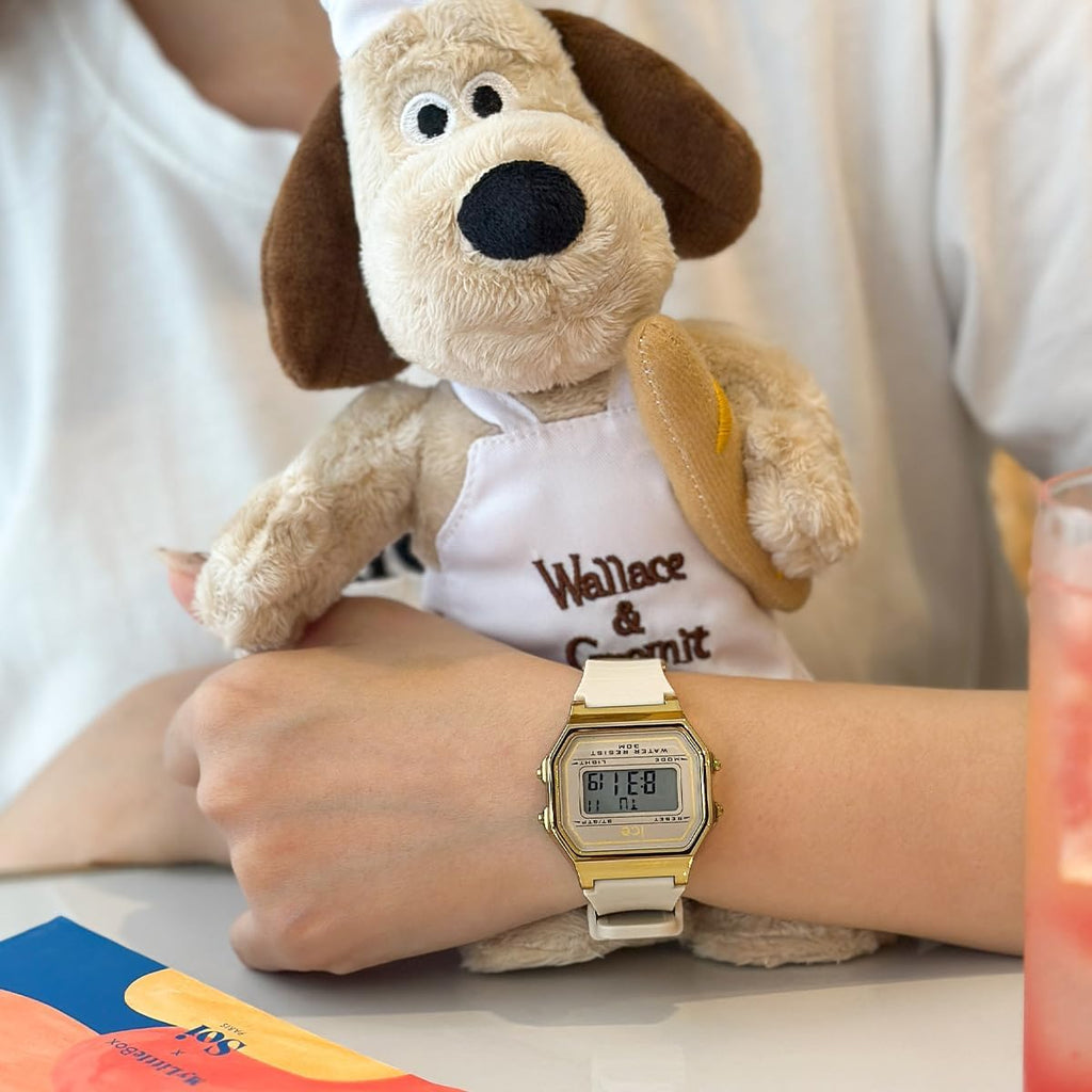 Ice Digit Retro Watch with Cream Dial and Cream Strap 022062