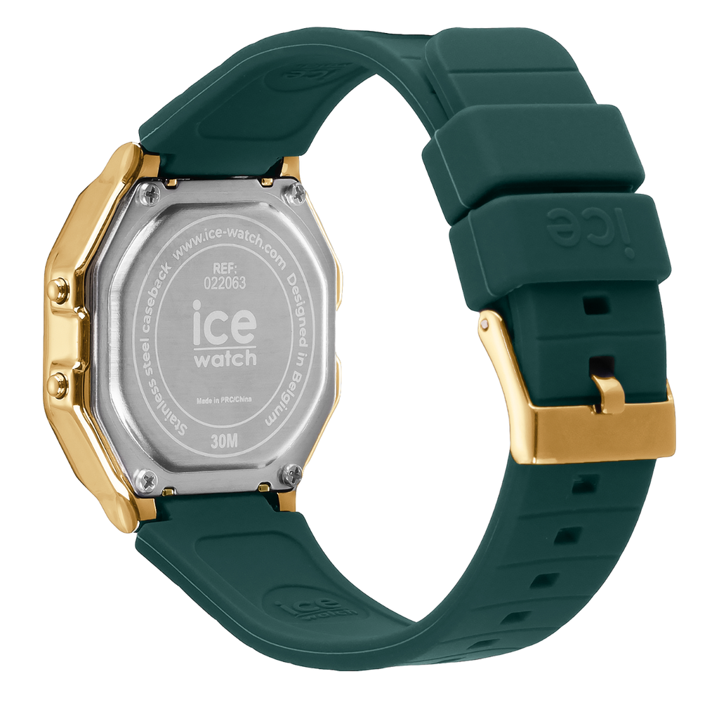 Gwylio Retro Ice Digit gyda Deial Werdd a Strap Werdd 022069