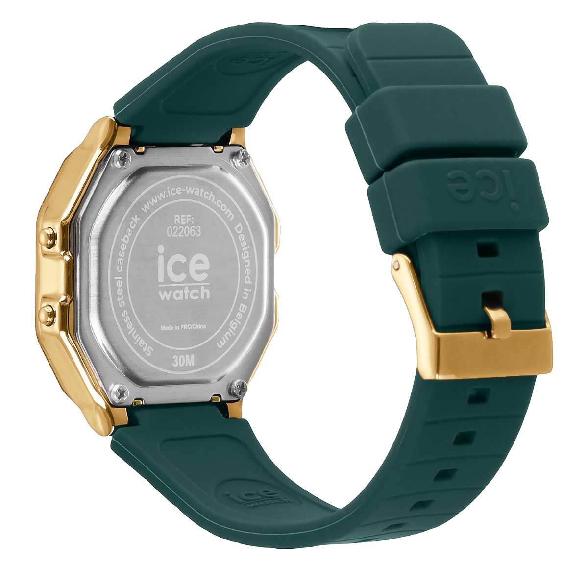 Gwylio Retro Ice Digit gyda Deial Werdd a Strap Werdd 022069