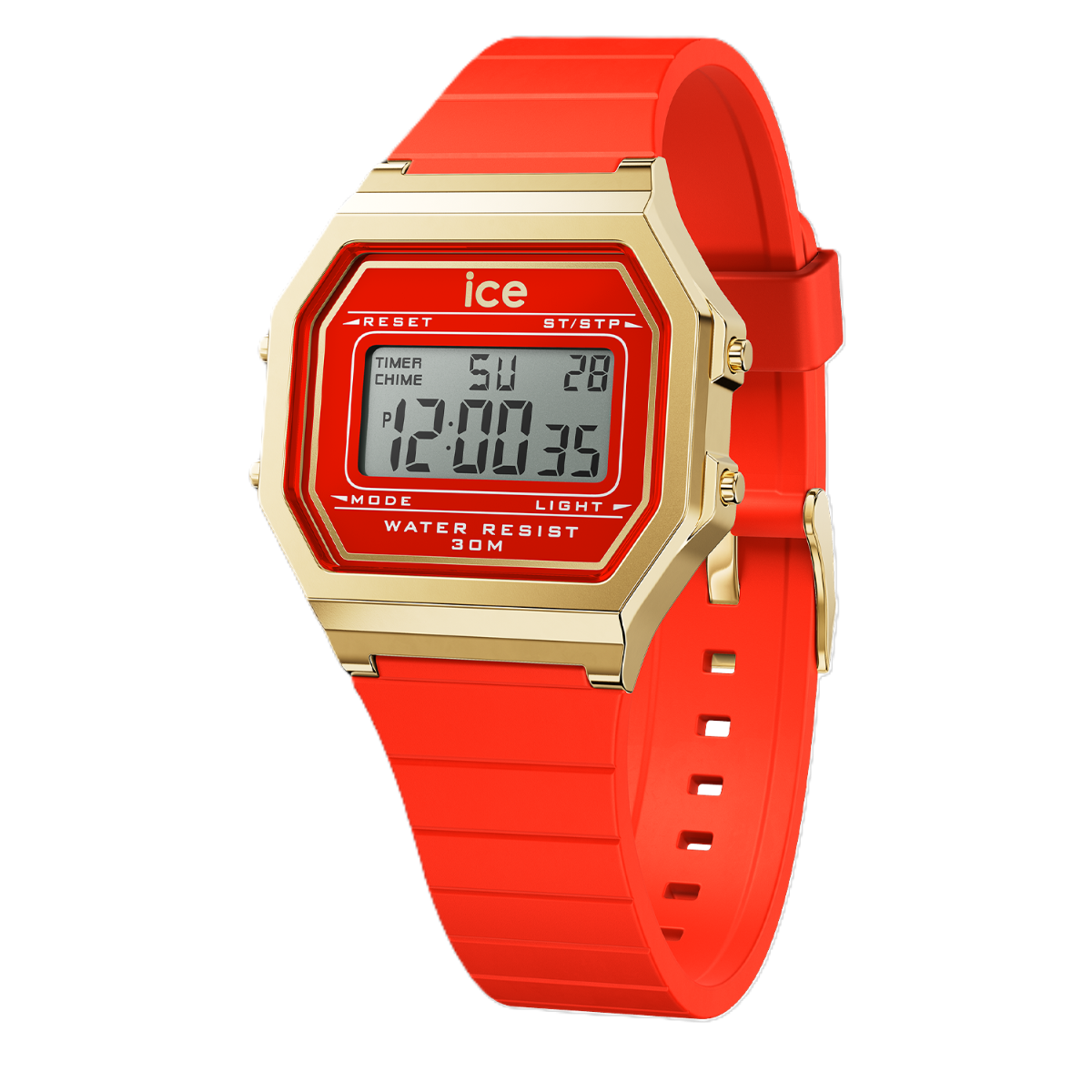 Ice Digit Retro Watch with Red Dial and Red Strap 022070
