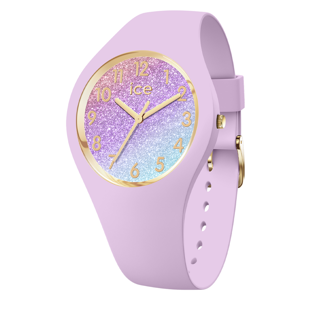 Awr Arddwrn i Ferched Ice Glitter gyda Deial Glaswellt a Strap Laswellt 022570
