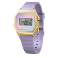 Gwylio Retro Digid Iâ gyda Deial Porffor a Strap Porffor 022721