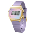 Gwylio Retro Digid Iâ gyda Deial Porffor a Strap Porffor 022721