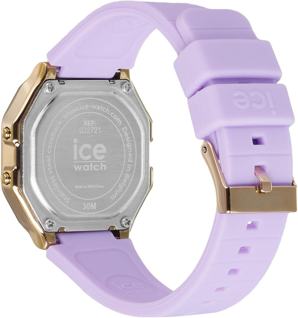 Gwylio Retro Digid Iâ gyda Deial Porffor a Strap Porffor 022721