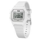 Gwylio Retro Digid Iâ gyda Deial Gwyn a Strap Gwyn 022899