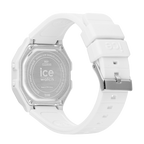 Gwylio Retro Digid Iâ gyda Deial Gwyn a Strap Gwyn 022899