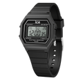 Olwyn Ice Digit Retro gydag Wyneb Du a Strap Ddu 022900