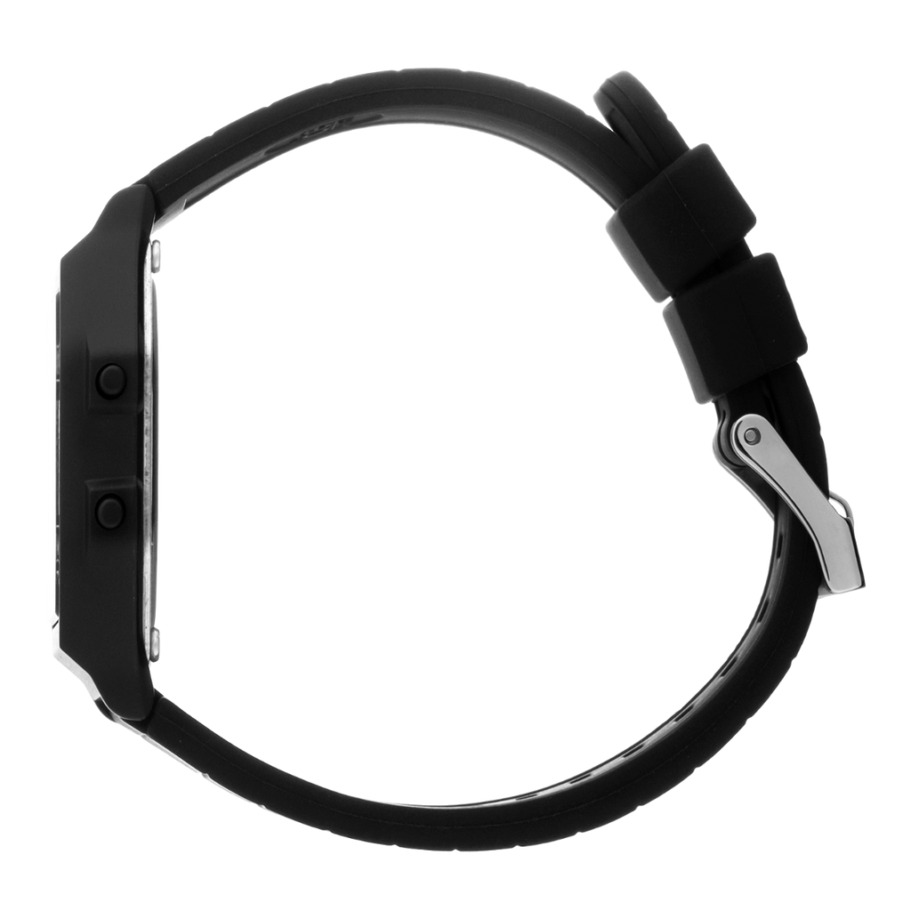 Olwyn Ice Digit Retro gydag Wyneb Du a Strap Ddu 022900