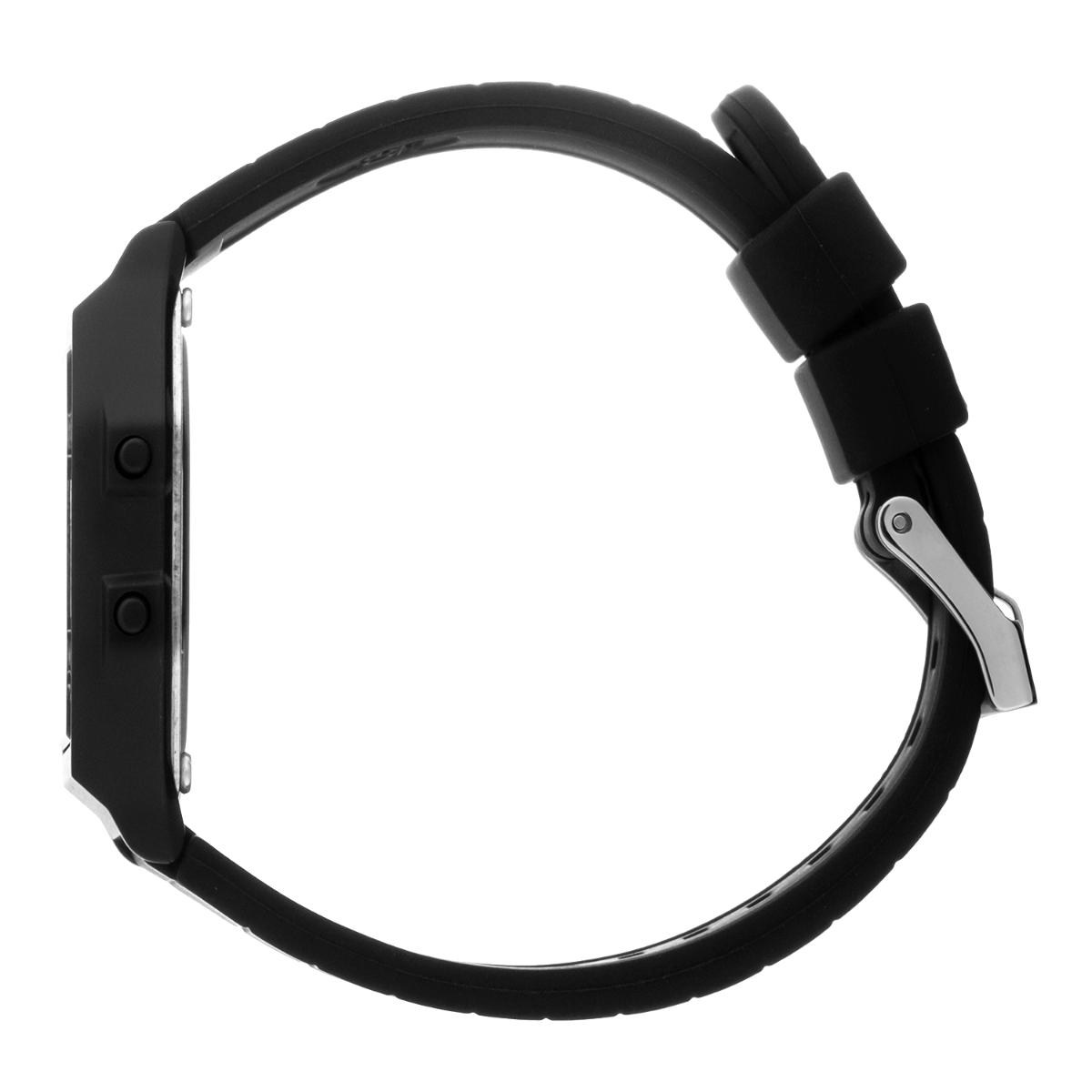 Olwyn Ice Digit Retro gydag Wyneb Du a Strap Ddu 022900