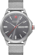 Swiss Military Mens Watch with Grey Dial and Silver Milanese Strap 06-3346.04.009