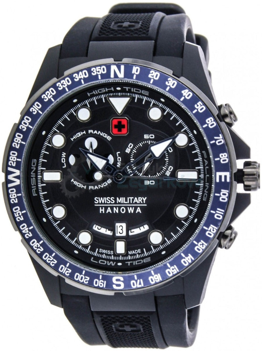 Swiss Military Hanowa Gwyl Dynion Strap Silicon Du 06-4252.27.007