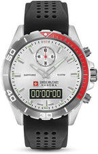 Swiss Military Hanowa Mens Chronograph Watch with White Dial and Black Strap 06-4298.3.04.001