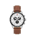 Swiss Military Mens Chronograph Quartz Watch with Brown Leather Strap 06-4314.04.001