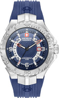 Swiss Military Mens Classic Watch with Blue Silicone Strap 06-4327.04.003