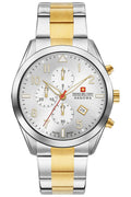 Swiss Military Mens Chronograph Watch Silver Dial & Two Tone Strap 06-5316.55.001