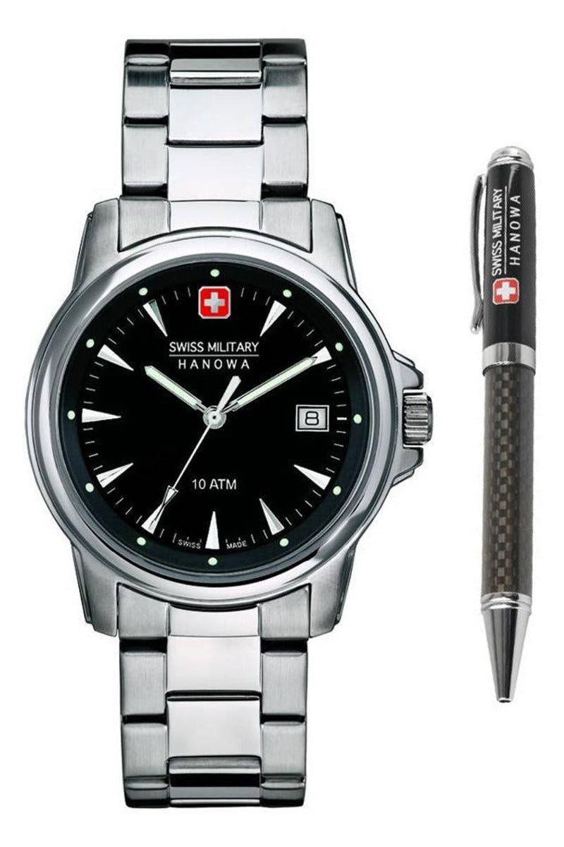 Set Rhodd Gwylio a Phen i Ddynion Swiss Military Hanowa 06-8010.04.007