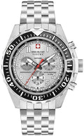Swiss Military Mens Chronograph Watch with Silver Dial and Silver Strap 06-5304.04.001