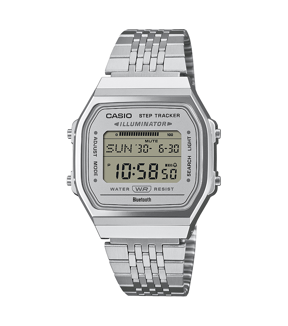 Casio Collection Mens Digital Watch with Silver Dial and Silver Strap ABL-100WE-7AEF