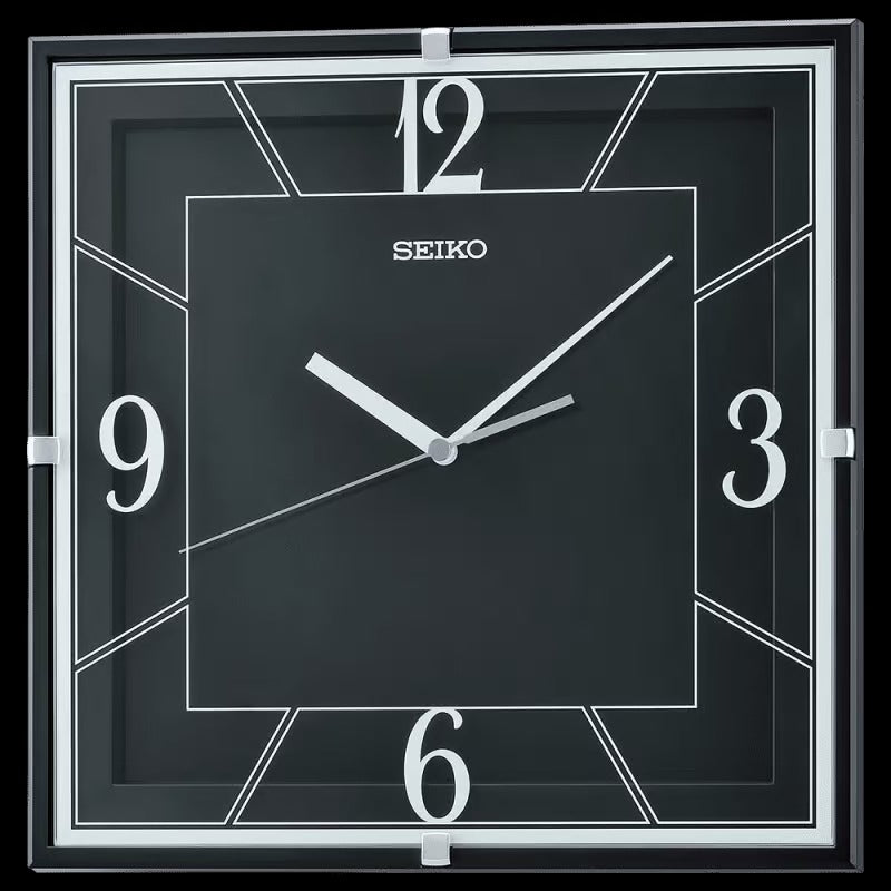 Seiko Retro Wall Clock with Black Face and Black Case QXA821K *Refurbished*