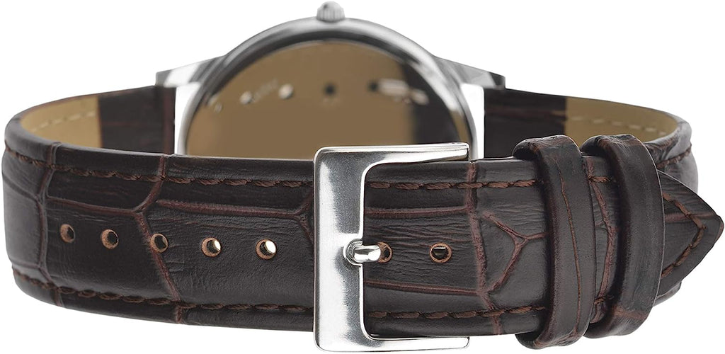 Sekonda Mens Watch with White Dial and Brown Leather Strap 1010
