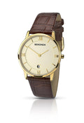 Sekonda Men's Quartz Watch with Beige Dial Analogue Display and Brown Leather Strap 1041.27