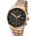 Gwylio Chronograph i Ddynion Sekonda gyda Deial Du a Breichled Aur Rhosyn 1059