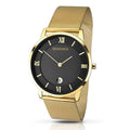 Sekonda Men's Quartz Watch with Black Dial Analogue Display and Gold Stainless Steel Bracelet 1064.27