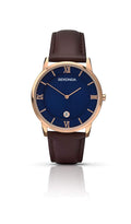 Sekonda Men's Blue Dial Brown Leather Strap Watch 1091