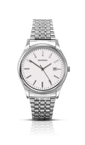 Sekonda Mens White Dial Analogue Quartz Watch With Silver Stainless Steel Bracelet And Date Function 1149