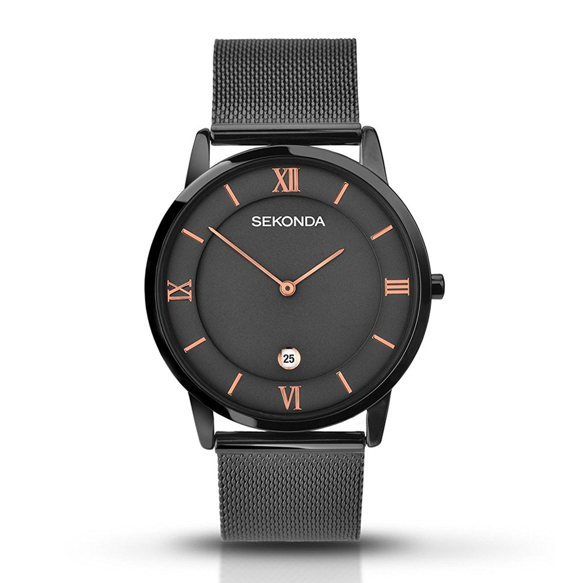 Sekonda Mens Black Milanese Bracelet Watch 1187