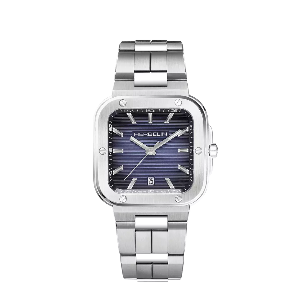 Herbelin Cap Camarat Mens Watch with Blue Dial and Silver Bracelet 12246B15