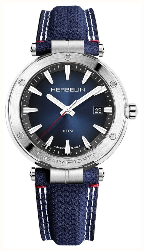 Herbelin Newport Mens Watch with Blue Dial and Blue Strap 12288A15BL