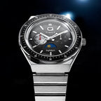 Timex Nasa Mens Watch with Black Dial and Silver Strap TW2Y56700