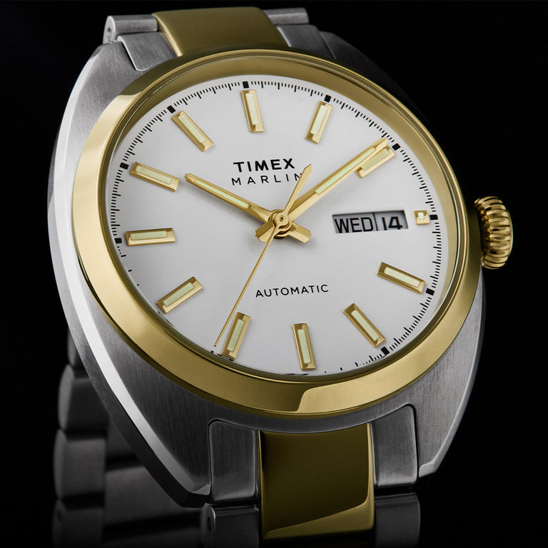 Timex Marlin Men's Automatic Watch with Silver Dial and Two-Tone Strap TW2Y65100