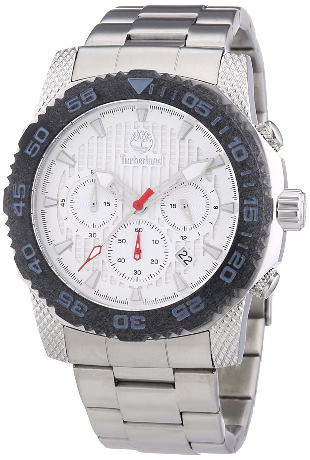 Timberland Men's Quartz Watch with Silver Dial Chronograph Display and Silver Stainless Steel Bracelet TBL.13612JSSB/04M