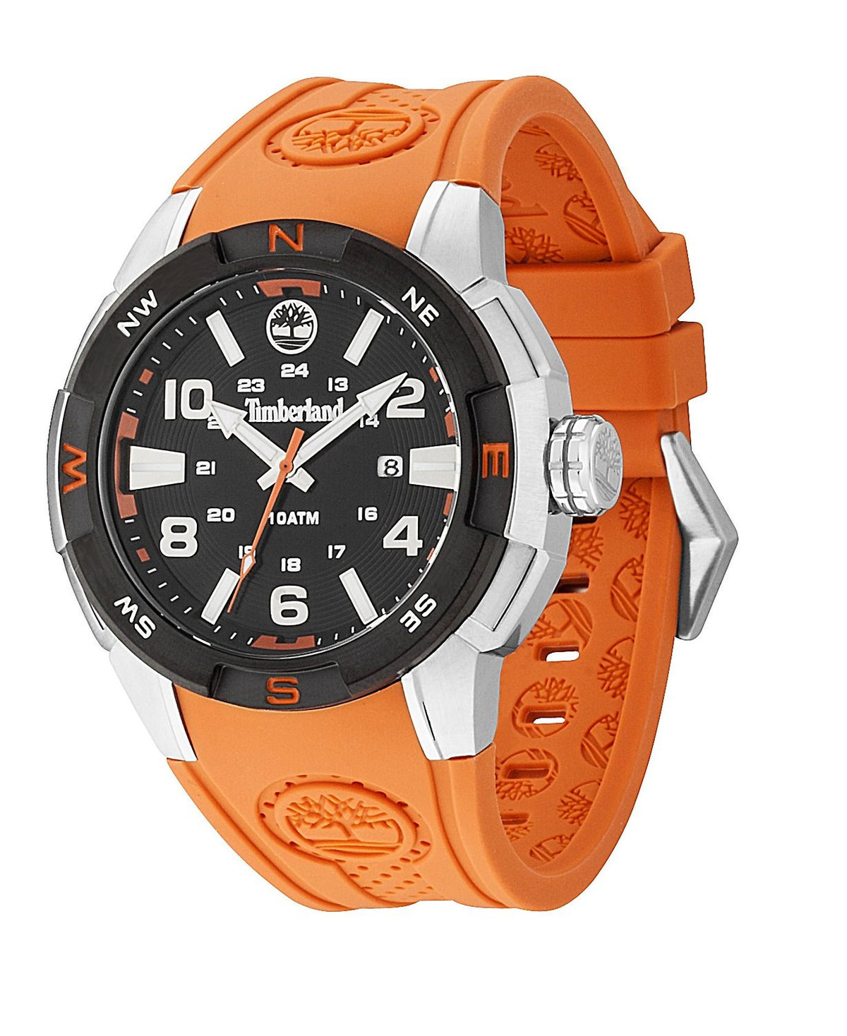 Timberland Altamont Black Dial Orange Rubber Strap Gents Watch 13849JSTB-02